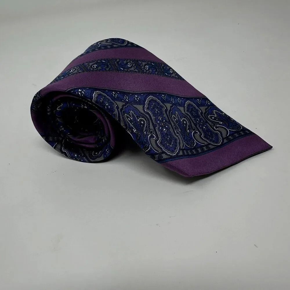 Vintage Christian Dior Monsieur Multi Color Geometric Medallion Silk Tie USA‎